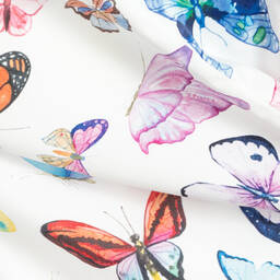 Childrensalon Occasions-Белая атласная блузка с бабочками для девочек | Childrensalon Outlet