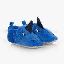 Chipmunks-Baby Boys Blue Shark Slippers | Childrensalon Outlet