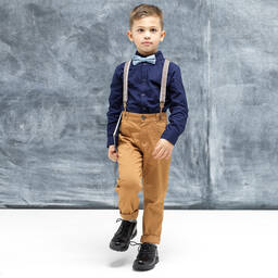 تشيبمانكس-حذاء جلد بأربطة لون أسود للأولاد | Childrensalon Outlet