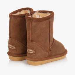 Chipmunks-Коричневые замшевые сапожки из кожи для девочек | Childrensalon Outlet