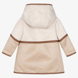 Chloé-معطف هودي جلد شامواه لون بيج أطفال بناتي | Childrensalon Outlet