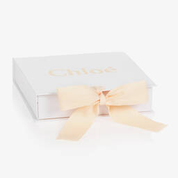 Chloé-Baby Girls Blue Linen Dungarees Set | Childrensalon Outlet