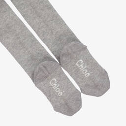 Chloé-Baby Girls Grey Cotton Tights | Childrensalon Outlet