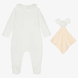 Chloé-Baby Girls Ivory Cotton Babygrow Gift Set | Childrensalon Outlet