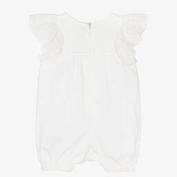 Chloé-Кремовый хлопковый песочник с кружевом | Childrensalon Outlet