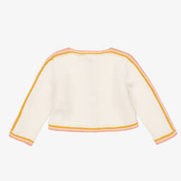 Chloé-كارديغان أطفال بناتي قطن عضوي ومكرميه لون عاجي | Childrensalon Outlet