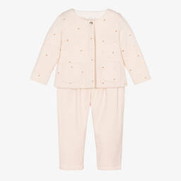 Chloé-Baby Girls Pink Floral Trousers Set | Childrensalon Outlet
