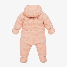Chloé-Baby Girls Pink Hooded Snowsuit | Childrensalon Outlet