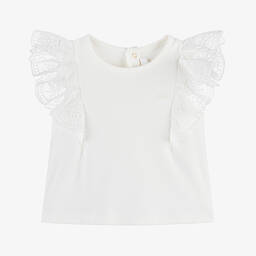 Chloé-Baby Girls White Cotton Top | Childrensalon Outlet