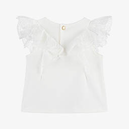 Chloé-Baby Girls White Cotton Top | Childrensalon Outlet