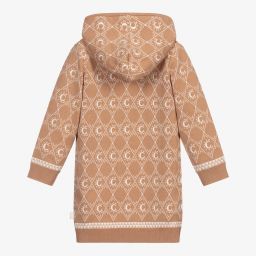 Chloé-Бежевое трикотажное платье с капюшоном | Childrensalon Outlet