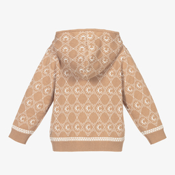 Chloé-Бежевый вязаный свитер с капюшоном | Childrensalon Outlet