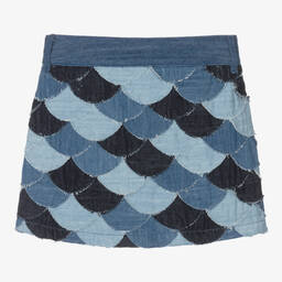 Chloé-Blue Denim Patchwork Skirt | Childrensalon Outlet