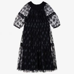 Chloé-Blue Embroidered Tulle Dress | Childrensalon Outlet