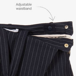 Chloé-Blue Striped Linen Dungarees | Childrensalon Outlet