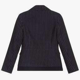 كلوي-جاكيت بدلة مزيج  كتّان لون كحلي و أبيض للبنات | Childrensalon Outlet