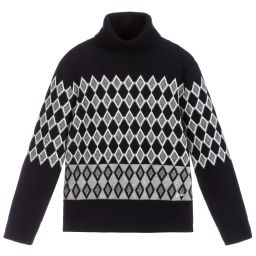 Chloé-Blue & White Knitted Roll Neck | Childrensalon Outlet