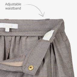 Chloé-بنطلون كولوت مزيج فيسكوز كاروهات لون بني وأسود | Childrensalon Outlet