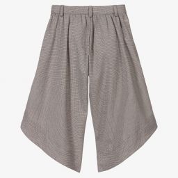 Chloé-بنطلون كولوت مزيج فيسكوز كاروهات لون بني وأسود | Childrensalon Outlet