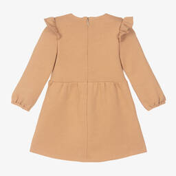 Chloé-Dark Beige Organic Cotton Embroidered Dress | Childrensalon Outlet