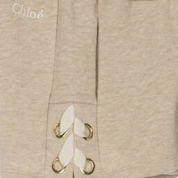 Chloé-Girls Beige Cotton Eyelet Shorts | Childrensalon Outlet