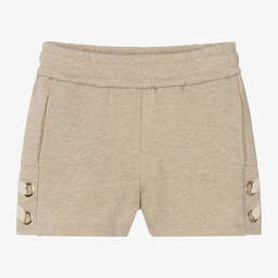 Chloé-Girls Beige Cotton Eyelet Shorts | Childrensalon Outlet