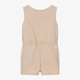 Chloé-Girls Beige Cotton Ribbon Playsuit | Childrensalon Outlet