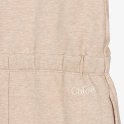 Chloé-Girls Beige Cotton Ribbon Playsuit | Childrensalon Outlet