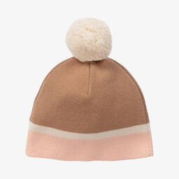 Chloé-Girls Beige Cotton & Wool Knit Hat | Childrensalon Outlet
