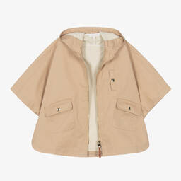 Chloé-Girls Beige Cotton Zip-Up Cape | Childrensalon Outlet