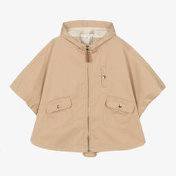 Chloé-Girls Beige Cotton Zip-Up Cape | Childrensalon Outlet