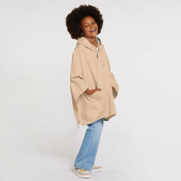 Chloé-Girls Beige Cotton Zip-Up Cape | Childrensalon Outlet