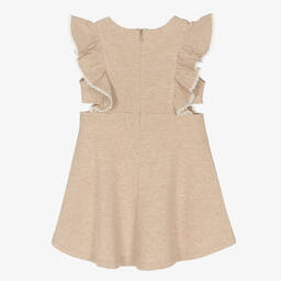 Chloé-Бежевое платье из джерси с вырезами | Childrensalon Outlet