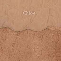 Chloé-Girls Beige Faux Fur Gilet | Childrensalon Outlet