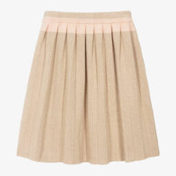 Chloé-Girls Beige Knit Pleated Skirt | Childrensalon Outlet