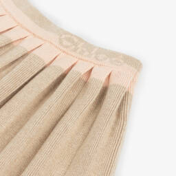 Chloé-Girls Beige Knit Pleated Skirt | Childrensalon Outlet