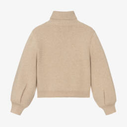 Chloé-Girls Beige Knit Rollneck Jumper | Childrensalon Outlet