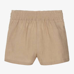 Chloé-Girls Beige Linen Shorts | Childrensalon Outlet