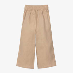 Chloé-Girls Beige Linen Trousers | Childrensalon Outlet