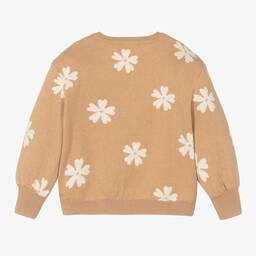 Chloé-Girls Beige Organic Cotton & Wool Sweater | Childrensalon Outlet