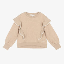Chloé-Бежевый свитшот с рюшами | Childrensalon Outlet
