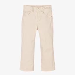 Chloé-Girls Beige Straight Jeans | Childrensalon Outlet
