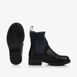 Chloé-Girls Black Leather Ankle Boots | Childrensalon Outlet