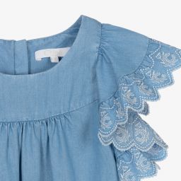 Chloé-Girls Blue Chambray Dress | Childrensalon Outlet