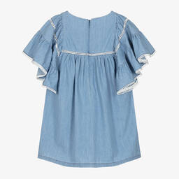 Chloé-Girls Blue Chambray Dress | Childrensalon Outlet