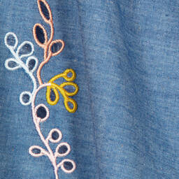 Chloé-Girls Blue Chambray Floral Skirt | Childrensalon Outlet