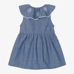 Chloé-Girls Blue Chambray Star Dress | Childrensalon Outlet