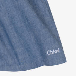 Chloé-Girls Blue Chambray Star Dress | Childrensalon Outlet