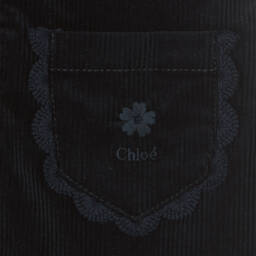 Chloé-Синий сарафан из хлопкового вельвета | Childrensalon Outlet