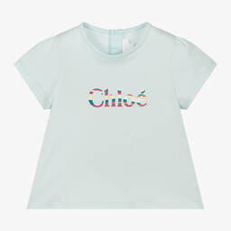 Chloé-Girls Blue Cotton T-Shirt | Childrensalon Outlet